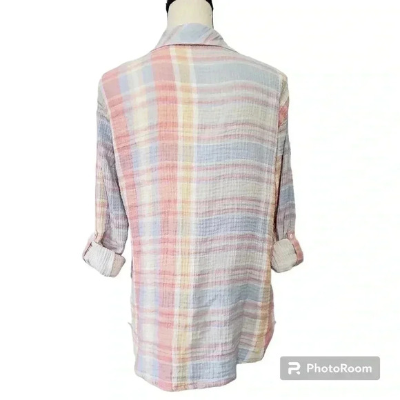 Sanctuary X Revolve Plaid Gauzy Tomboy Button Front Shirt - Picture 6 of 8